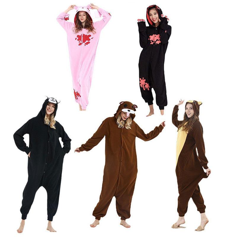 cross-border wholesale cartoon one-piece pajama violent bear series couple pajamas party performance clothes polar fleece home wear