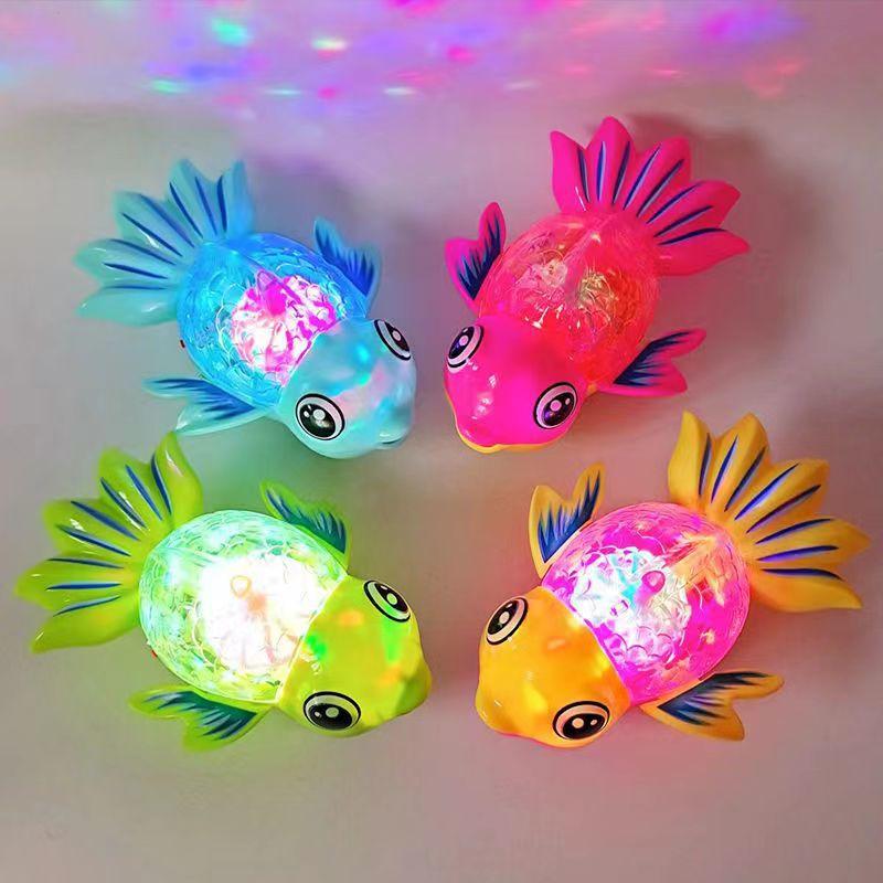 Electric Toys Wholesale Stall Leash Toys Pig Luminous Toys Walking Leash Goldfish Rabbit Children's Toys