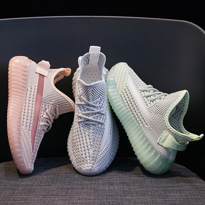 flyknit coconut shoes 350 v2 men's and women's same style mesh surface shoes breathable lovers shoes quality men's shoe cover top women's sneakers