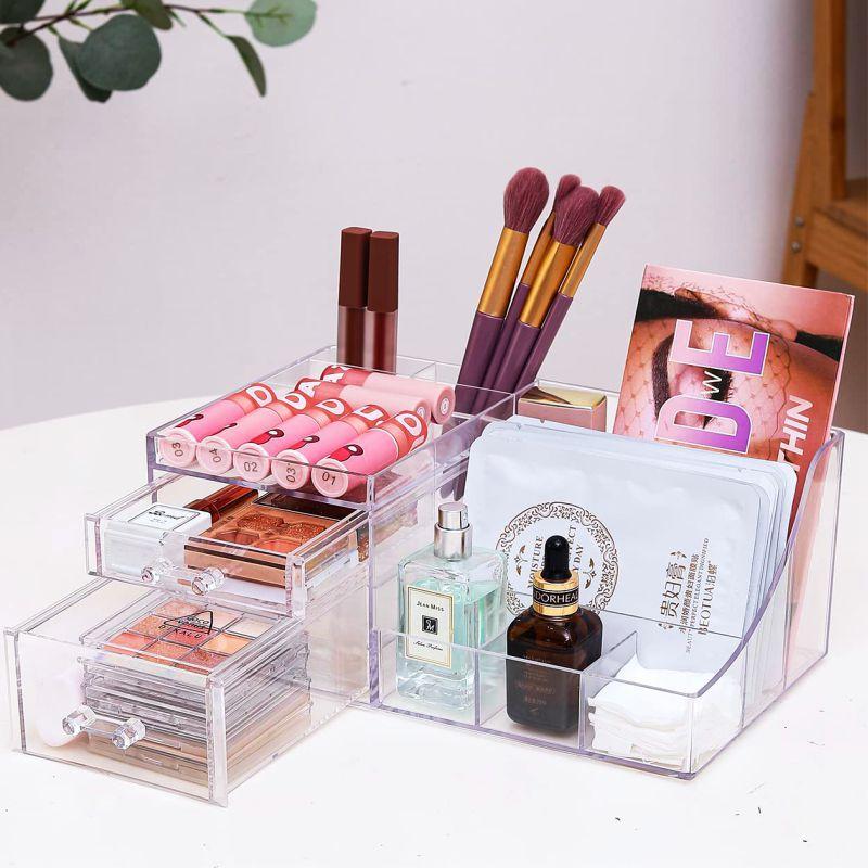 acrylic storage box cosmetics drawer skin care products storage box cabinet desktop cosmetics storage rack transparent