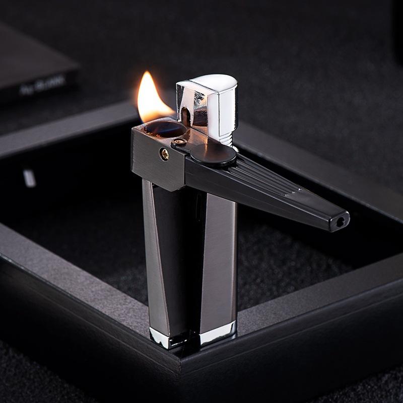 new creative personality oblique fire flame lighter inflatable pipe good-looking lighter cross-border supply wholesale