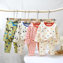 children's pajama set autumn new lycra cotton baby underwear boys' home wear girls' clothing wholesale