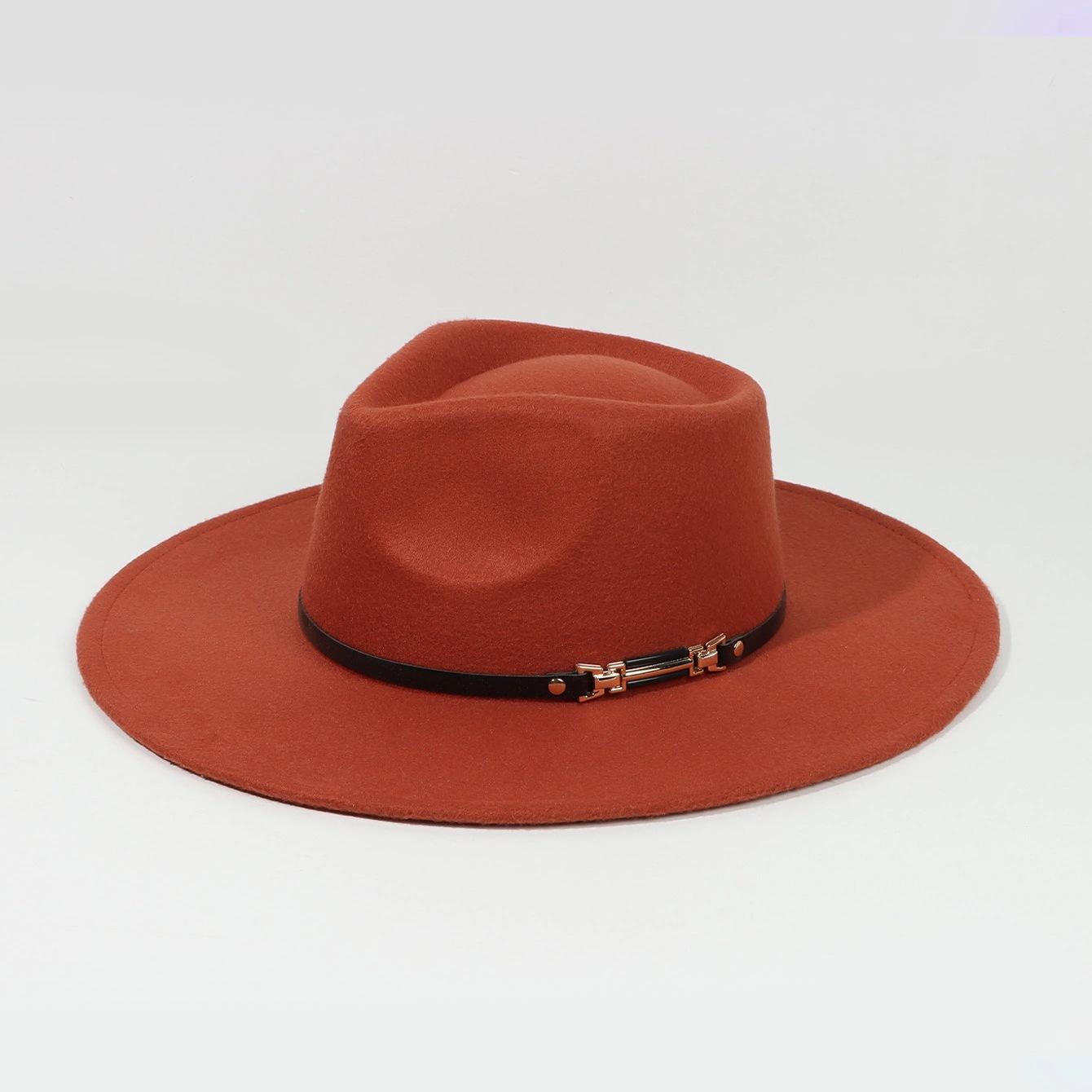 Amazon New Woolen Hat Fedora Hat British Style Retro Black Wool Fedora Hat Flat Brim Broad-Brimmed Hat