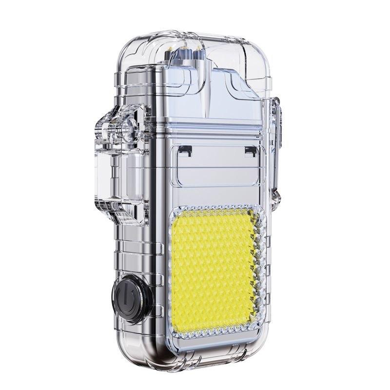 cross-border new arrival multifunctional keychain light electric arc lighter strong light flashlight with cigarette lighter portable lighting lamp