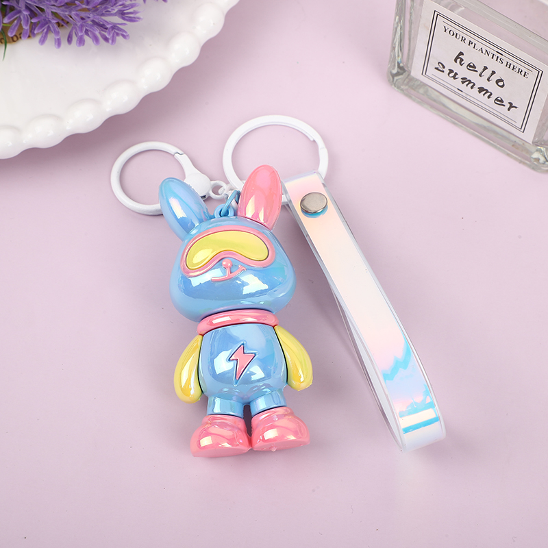 UV电镀兔子钥匙扣潮酷机械兔子钥匙链挂件情侣背包挂饰小礼品批发详情图2