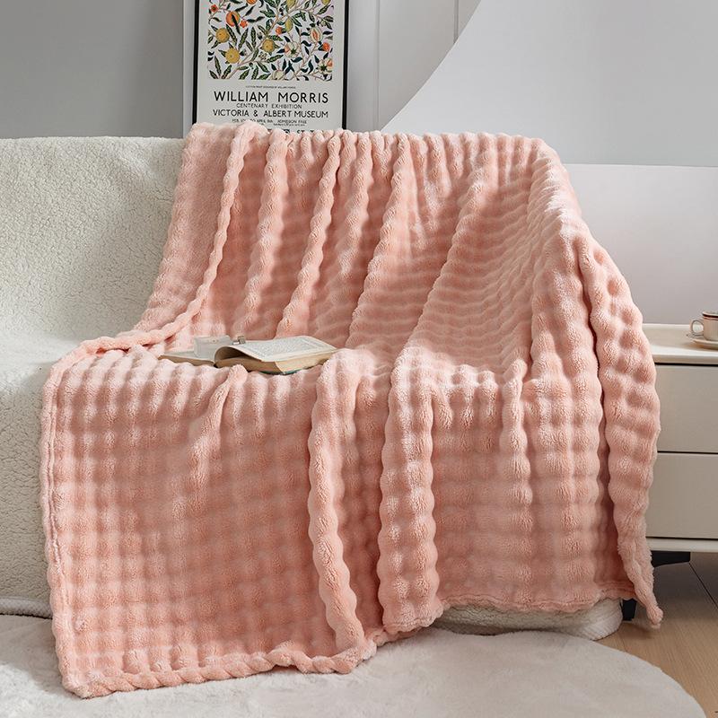 early autumn heavy weight bubble rabbit flannel blanket air conditioner sofa blanket gift leisure coral fleece blanket