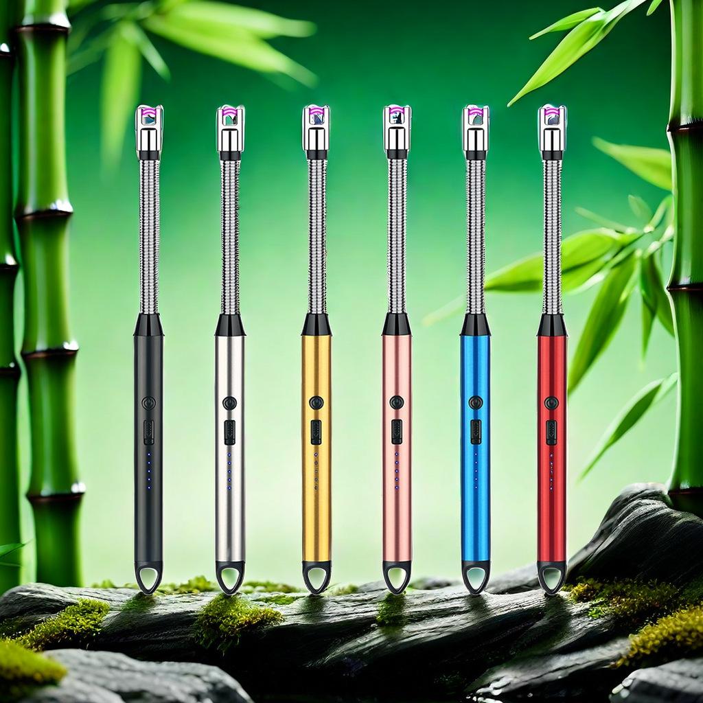 kitchen stove igniter long lighter gas stove charging creative windproof pulse burning torch usb electronic igniter