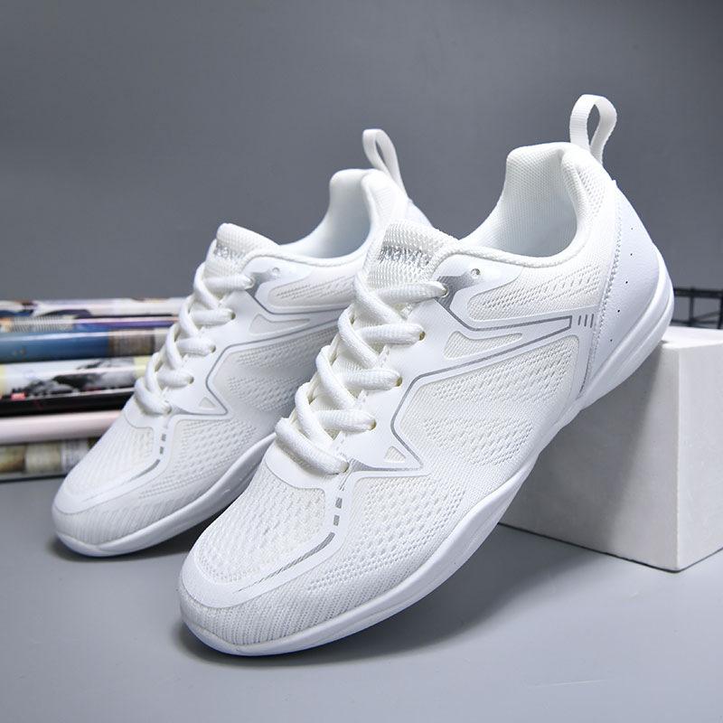 yingrui competitive aerobics shoes white bodybuilding sneaker men's and women's cheerleading shoes comfortable breathable race shoes