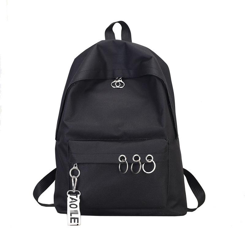 New Simple Casual backpack Solid Color backpack Men's and Women's Handbags Canvas College Style Schoolbag One Piece Dropshipping