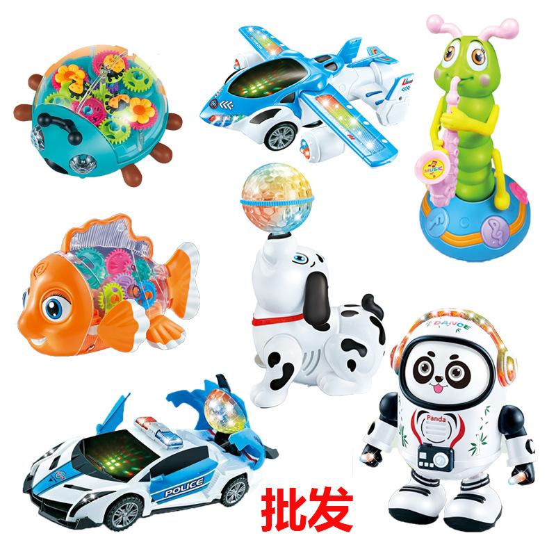 saxophone electric toy worm universal gear fish space dancing panda open door police car pop and tip puppy toy car