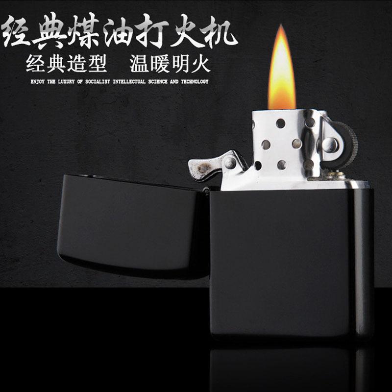in stock old-fashioned kerosene lighter open flame windproof factory wholesale metal flint grinding wheel advertising gift lighter