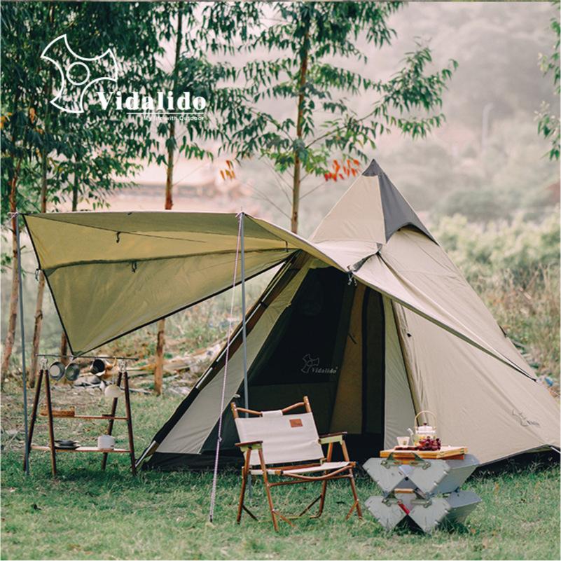 vidalido outdoor camping indian pyramid automatic tent sun-proof double-layer rain-proof spire tent