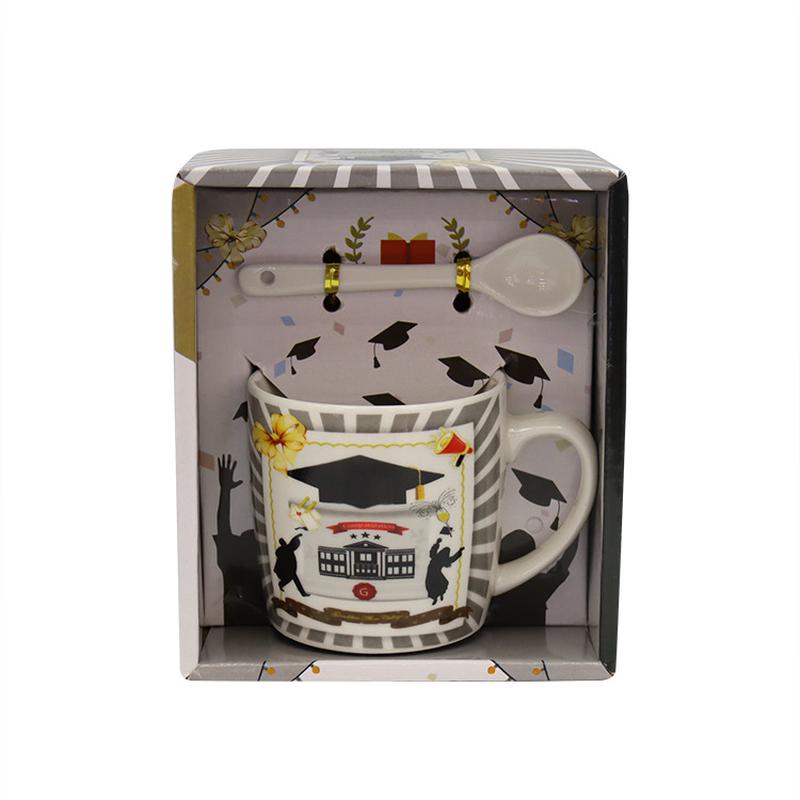 graduation cup doctor cup graduation gift cup coffee cup with spoon doctorial hat cup graduation ceremony cup
