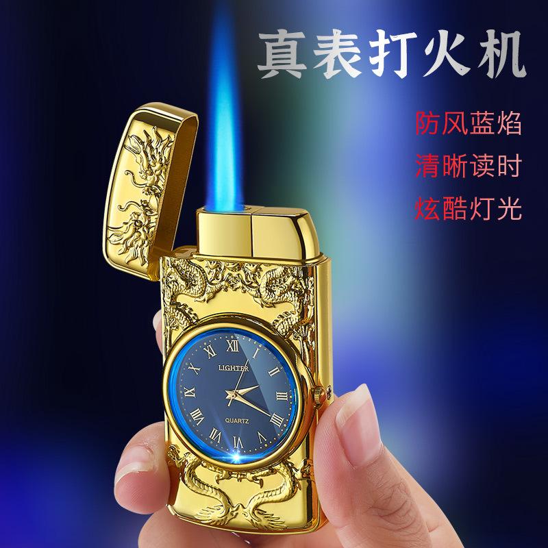 colorful flash hf605 creative lighter with watch direct punch creative fashion lighter factory wholesale direct sales