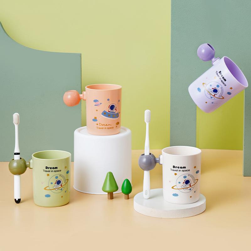 Factory Supply in Stock Cup Set Household Cute Cartoon Gargle Cup Wholesale Thickened Drop-Resistant Couple Cup Cup