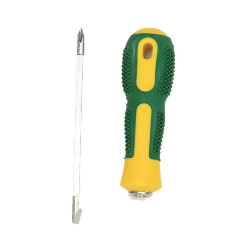 螺丝刀厂家批发按摩柄两用螺丝刀十字一字毛刺加力4寸两用螺丝刀0