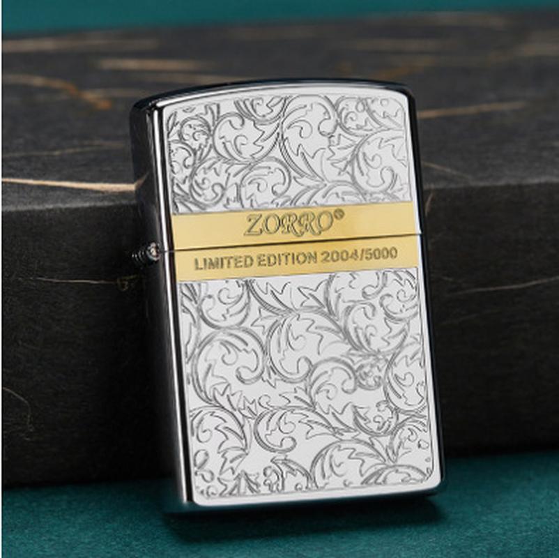 zorro genuine z92067 color separation tangcao ip gold kerosene lighter gift collection face windproof lighter