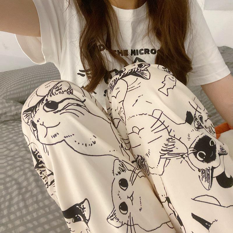 walking pants cartoon pajama pants for women summer autumn new style outdoor home air conditioning pants korean style loose casual pants for women