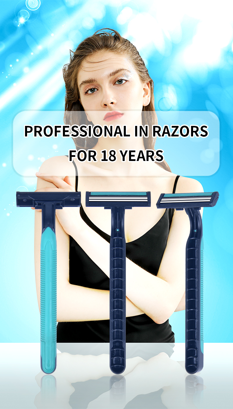 Hot-selling disposable double-layer stainless steel blade razors and portable underarm shavers for women pic 2