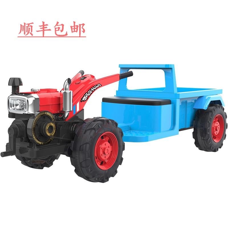 Walking Tractor Electric Toy Car Can Sit Four-Wheel Double Boy Girl Children with Bucket Tractor Electric