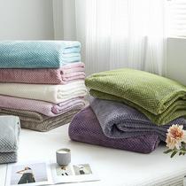 cross-border solid color pineapple plaid blanket thickening babe cashmere golden turtle velvet jacquard blanket flannel blanket cover blanket wholesale
