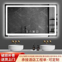 smart mirror touch screen bathroom mirror bathroom defogging led light mirror wall-mounted bathroom cosmetic mirror with light
