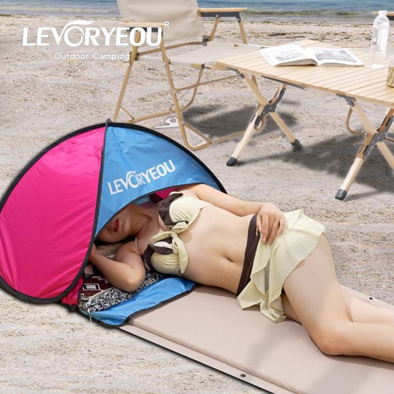 beach tent in stock supply cross-border amazon hot automatic 2 seconds quickly open beach sun-proof tent manufacturer