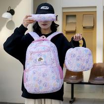 Wholesale Products in Sto New backpack Tee-Piece Set Stylish Textured Trend Printed Schoolbag Primary School Student rge-Capacity backpack