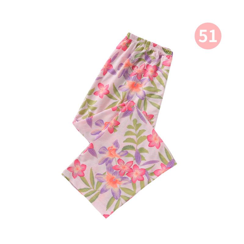 Foreign Trade Pajama Pants Spring/Summer Knitted Cotton Straight Women's Pajama Pants Home Pants plus Size Confinement Air-Conditioned Room Casual Pants