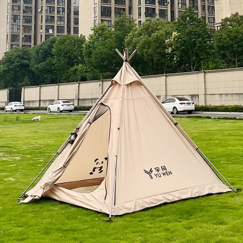 Factory Direct Sales Printable Logo Pyramid Teepee Tent Two Big Two Small 2 M Waterproof 3000 Thick Tent