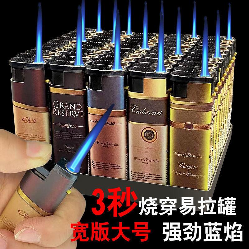 bag painting blue flame direct punch lighter new style windproof lighter electronic inflatable personalized lighter distribution agent