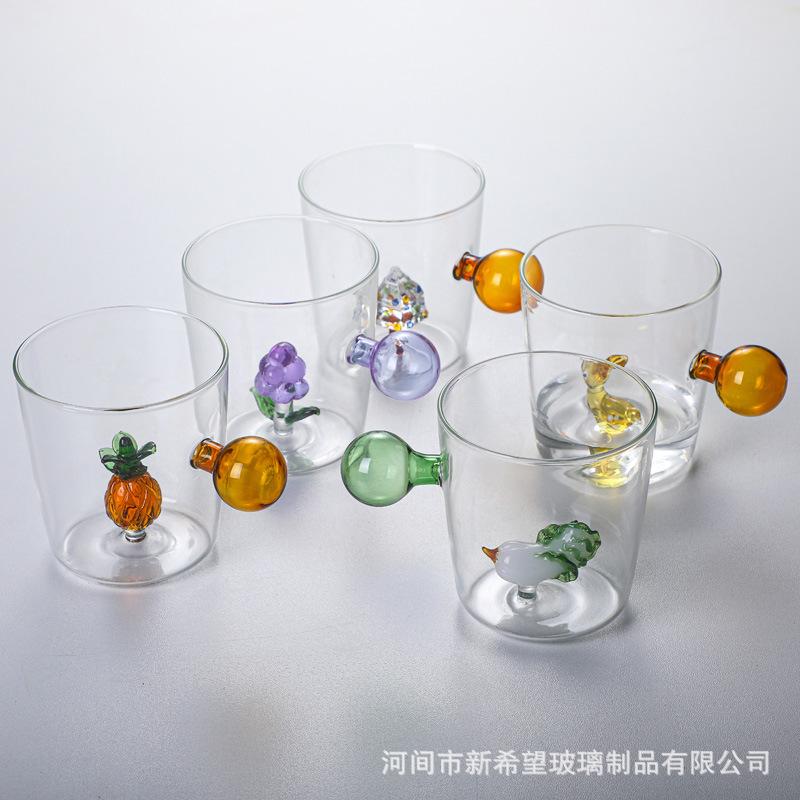 borosilicate glass water cup animal shaped cup breakfast milk cup household drinking water 3d glass wholesale