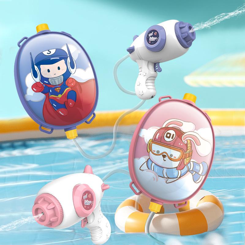 cross-border hot sale children's water gun toy electric backpack water gun summer water playing electric toy big water gun