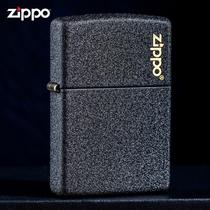 zippo lighter genuine original genuine goods 236 black crack paint kerosene windproof lighter frosted trademark logo