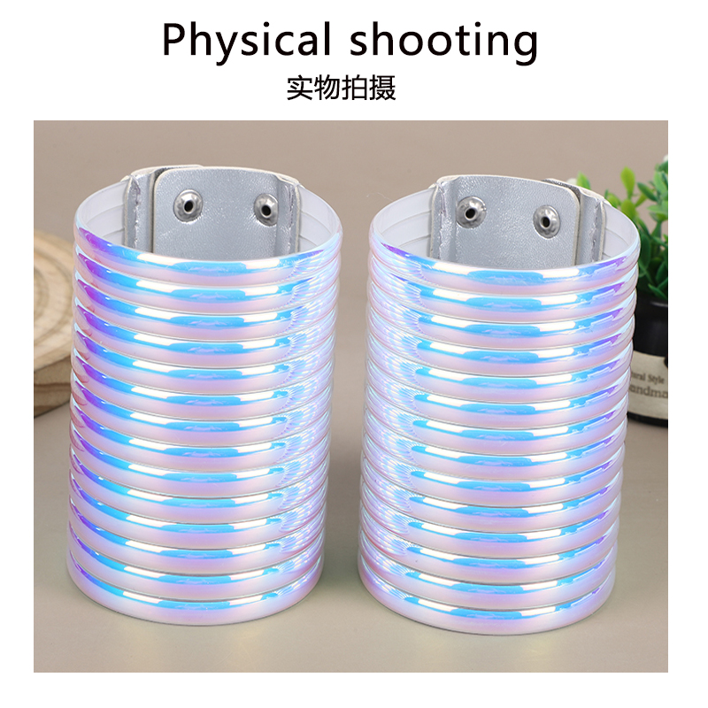 欧美跨境新品配饰复古民族风PU手镯 个性夸张朋克皮手环详情2