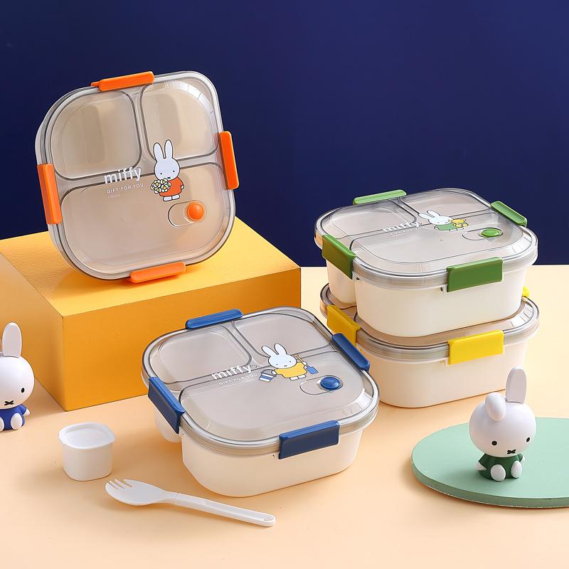 miffy cartoon three or four grid microwave lunch box office adult bento box student office worker lunch box miffy