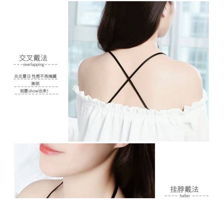 高质量内衣肩带可拆卸外露弹力松紧带9字包胶扣挂钩文胸带辅料配件厂家批发详情10