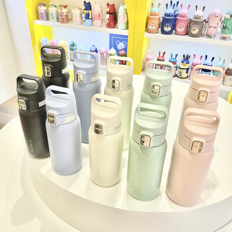 hot sale style spray paint tumbler with straw female good-looking 316l style simple large capacity vacuum cup