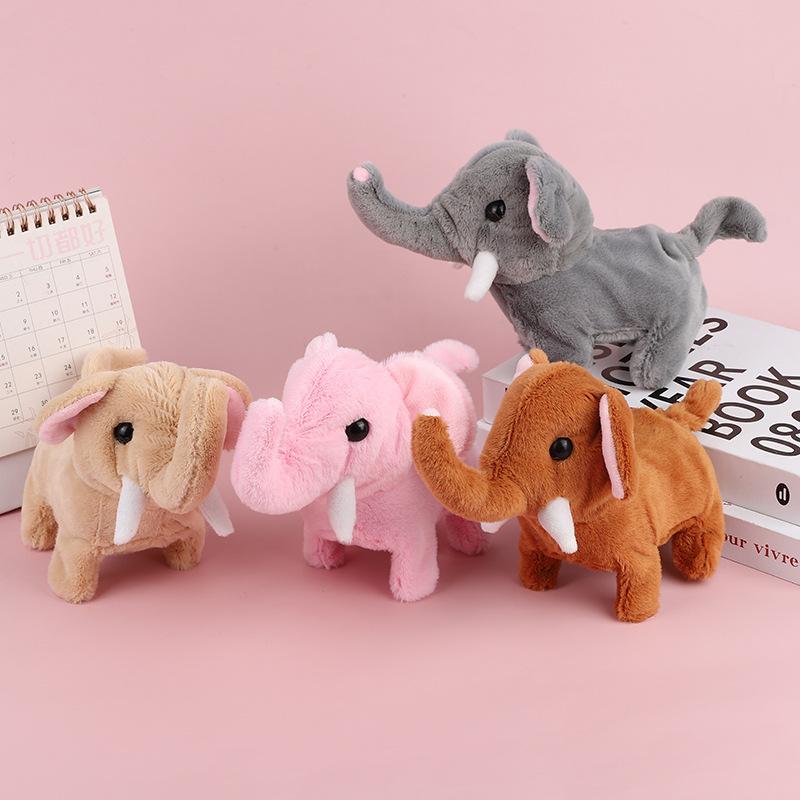 simulation electric elephant plush electric elephant walking and moving head and tail children's toy