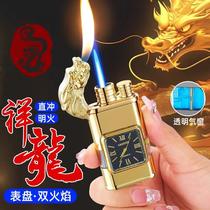 hefeng hf618 electroplated metal double fire relief lighter watch inflatable lighter business gift one piece dropshipping