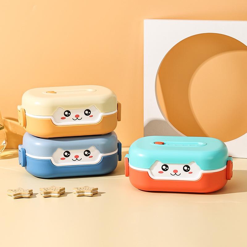 portable food grade pp2 grid kids lunch box microwaveable student sealed fresh plastic compartment bento box