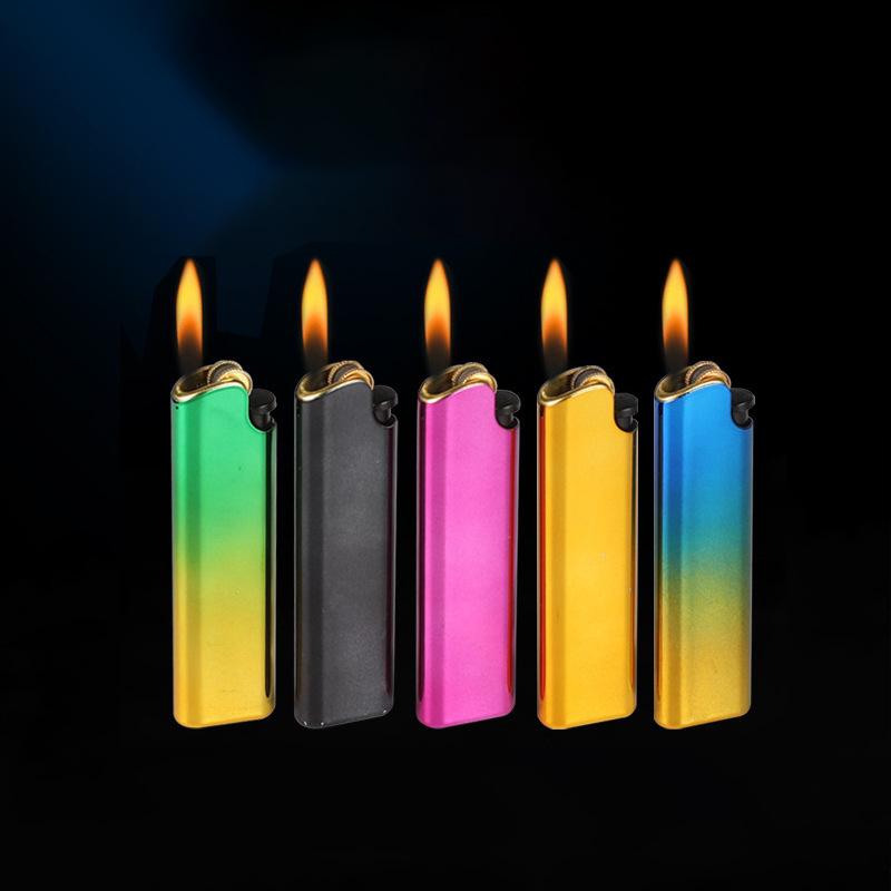 metal steel casing pulley advertising lighter laser sculpture printing logo wholesale inflatable grinding wheel lighter