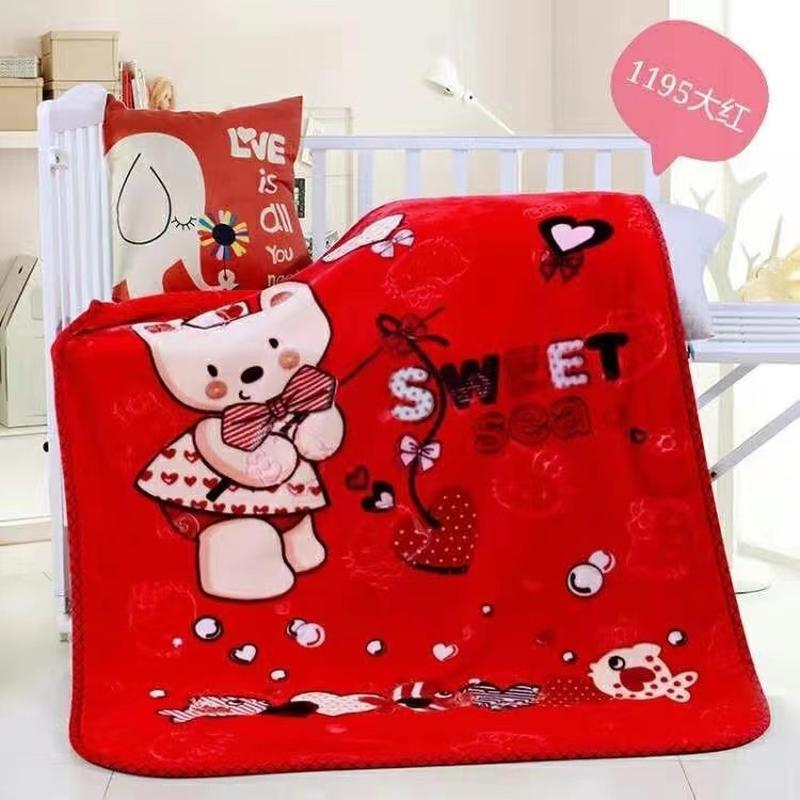 Spring, Autumn and Winter Double-Layer Thickened Cloud Blanket Children's Raschel Small Blanket Coral Fleece Blanket Baby Wrap Quilt Knee Blanket