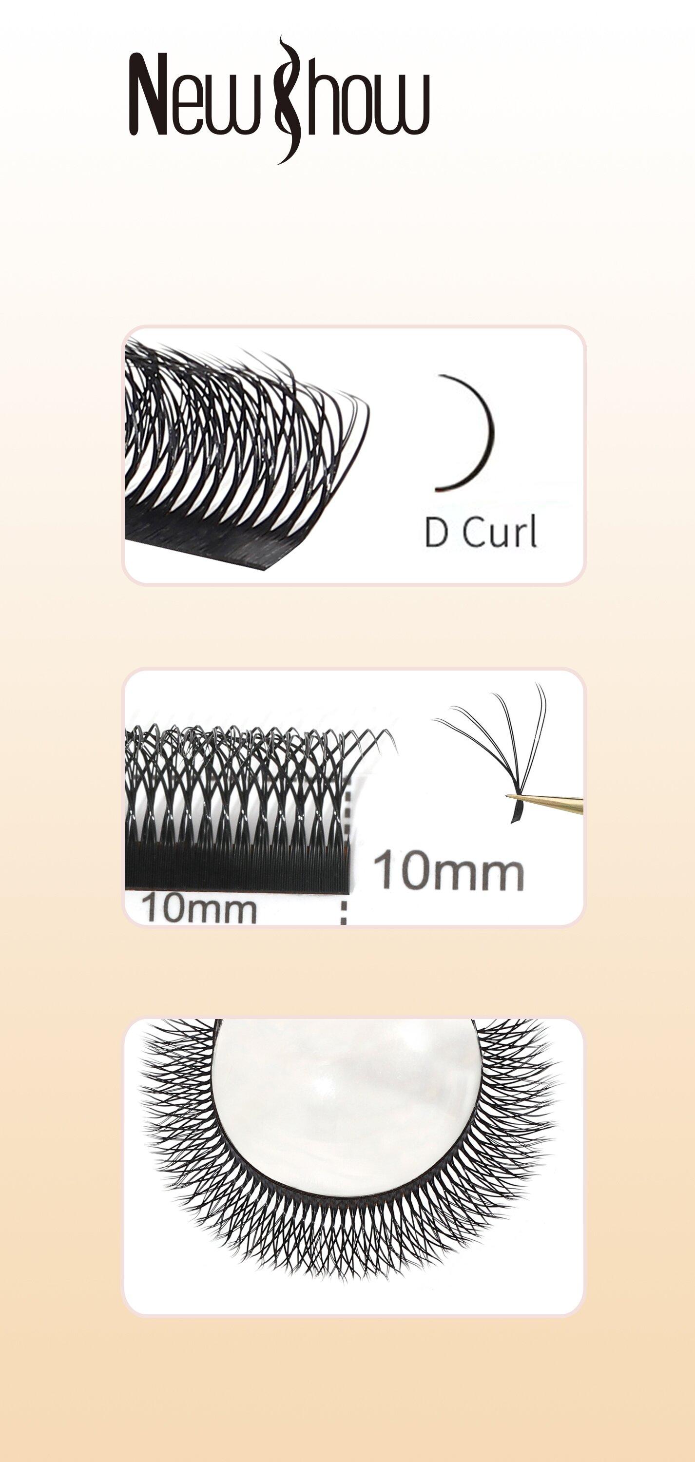 NEWSHOW eyelash extensions NEWHOW false eyelashes 8DW Double Lashes 8-leaf grass details Picture