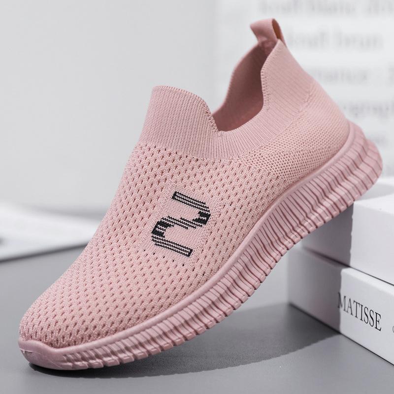 women's shoes 2022 spring new foreign trade women's shoes casual mom shoes fly-knit socks shoes soft sole sneakers ladies