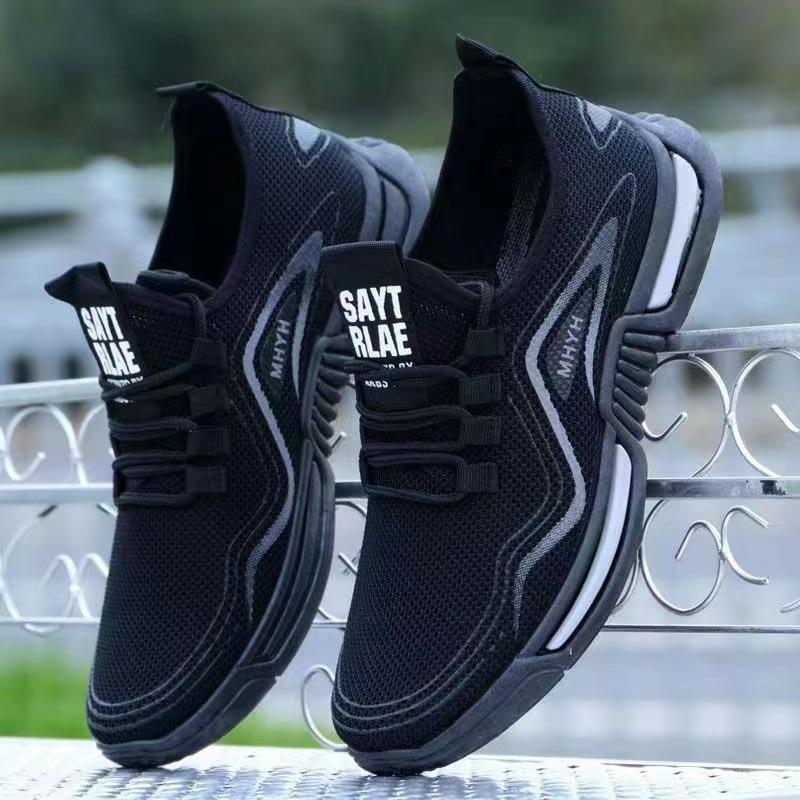 2023 foreign trade coconut shoes men's running tide shoes casual sneaker flying woven over breathable mesh shoes men