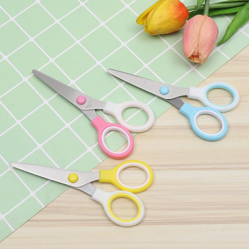 New Office Scissors Safety Student Children Creative Plastic Paper Cutting Art Manual Scissor