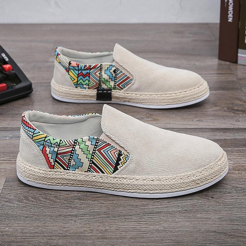 Men's Casual Shoes Summer Low-Top Fisherman Shoes Canvas Shoes Board Shoes Men's Slip-on Loafers Cloth Shoes Trendy Men's Shoes