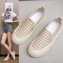 spring and autumn new korean style stylish women's shoes canvas shoes casual and comfortable slip-on slip on student shoes factory wholesale