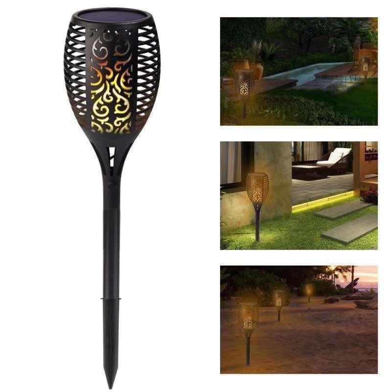hot sale aliexpress courtyard solar flame lights 96 led torch lights europe landscape lamp